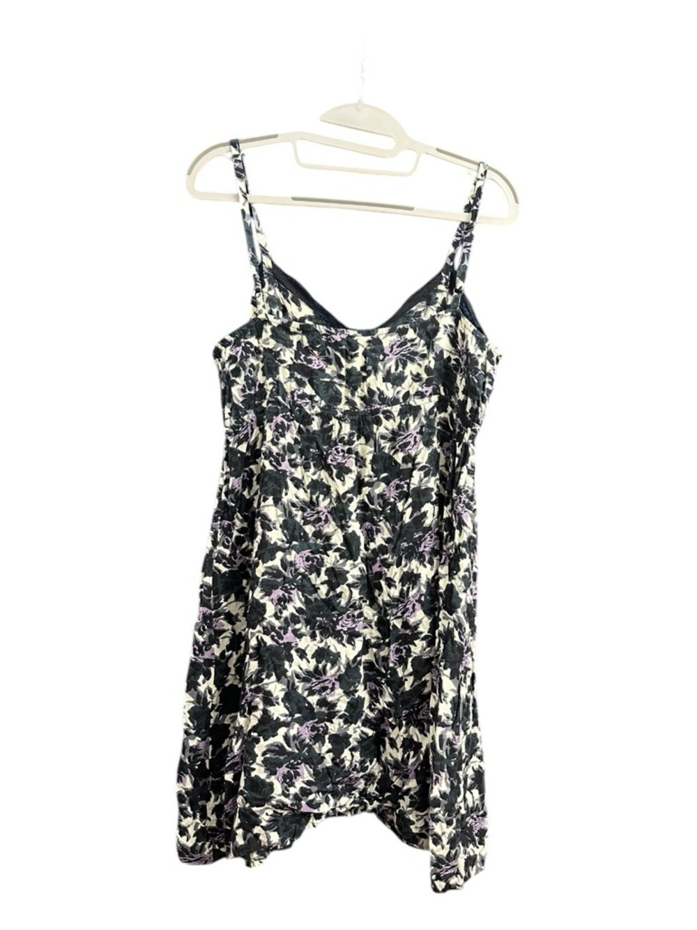Fire Los Angeles Floral Lace Trim Slip Dress - Black & Lavender - Picture 4 of 5